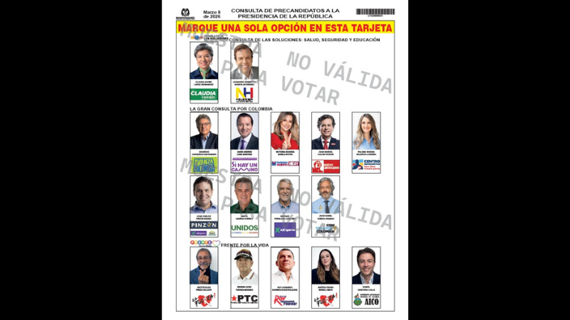 Así quedó el tarjetón para las tres consultas