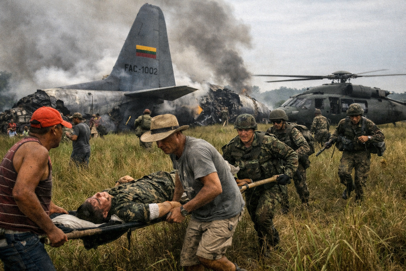 Avión Hércules de la FAC se accidenta con 125 militares a bordo